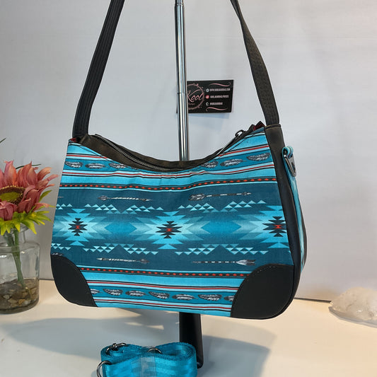 Blue Feather Anabelle Handbag-Siah Swag
